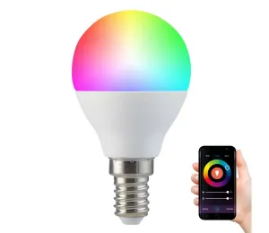 RGB LED Stmívatelná žárovka G45 E14/5,5W/230V 3000-6500K Wi-Fi Tuya