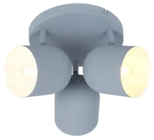 Candellux Šedé stropní svítidlo Azuro pro žárovku 3x E27 s kulatou základnou 98-63236
