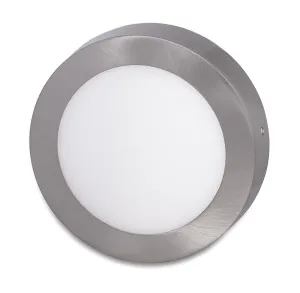Ecolite Stříbrný přisazený LED panel kulatý 225mm 18W Barva světla: Denní bílá LED-CSL-18W/41/CHR