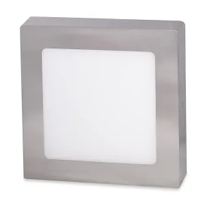 Ecolite Stříbrný přisazený LED panel hranatý 170 x 170mm 12W Barva světla: Teplá bílá LED-CSQ-12W/27/CHR