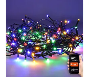 LED WIFI smart venkovní vánoční řetěz, 240 LED, 12m, přívod 5m, teplá bílá + vícebarevný  1v12-WIFI