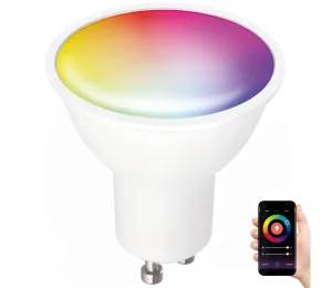 LED RGB Chytrá stmívatelná žárovka GU10/5W/230V 2700-6500K Wi-Fi Tuya