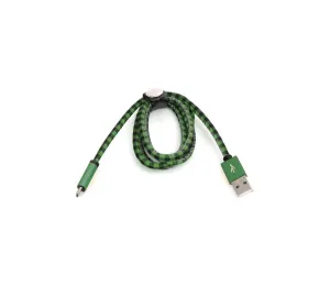 USB kabel USB A / Micro USB konektor 1m zelená