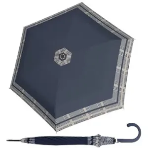Doppler Fiber Flex AC Timeless Blue Hahnentritt - dámský holový vystřelovací deštník