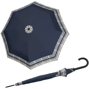 Doppler Fiber Flex AC Timeless - dámský holový vystřelovací deštník, modrá, geometrický / abstraktní