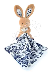 Plyšový zajíček na mazlení Bunny Navy Boh'aime Doudou et Compagnie modrý 12 cm v dárkovém balení od 0 měsíců