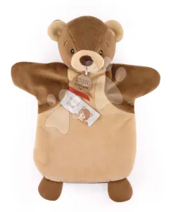 Plyšový medvídek na loutkové divadlo Bear Hand Puppet Doudou et Compagnie hnědý 25 cm od 0 měsíců