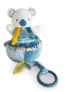 Plyšová koala s melodií Yoca le Koala Music Box Doudou et Compagnie modrá 20 cm v dárkovém balení od 0 měsíců