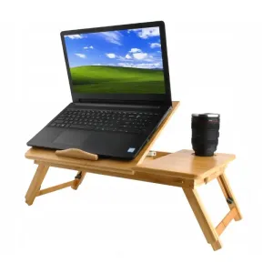 01294 DR Bambusový skládací stolek pod notebook s odvětráváním