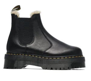 Kožené kotníkové boty Dr. Martens 2976 Quad Fl dámské, černá barva, na platformě, zateplené, 25635001 #3206416