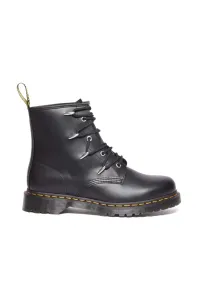 Kožené kotníkové boty Dr. Martens 1460 černá barva, na plochém podpatku, DM31173001