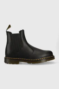 Kožené kotníkové boty Dr. Martens 2976 dámské, černá barva, na plochém podpatku, zateplené, DM27829001