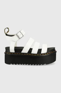 Kožené sandály Dr. Martens dámské, bílá barva, na platformě, DM27296100.Blaire.Quad-White.Hydr #4998091