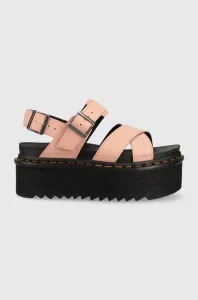 Kožené sandály Dr. Martens Voss II Quad dámské, růžová barva, na platformě, DM30717329, DM30717329-Peach.Bei #6076439