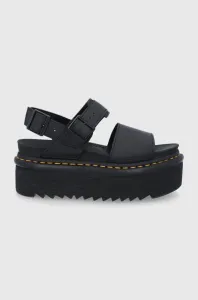 Kožené sandály Dr. Martens Voss Quad dámské, černá barva, na platformě, DM26725001.Voss.Quad.Bl-Black