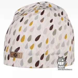 Bavlněná celopotištěná čepice Dráče - vzor 05 - bílá, kapky Barva: Bílá, Velikost: 48-50