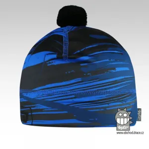 Chlapecká zimní funkční čepice Dráče - Flavio 082, černá/modrá Barva: Černá, Velikost: S 50-52