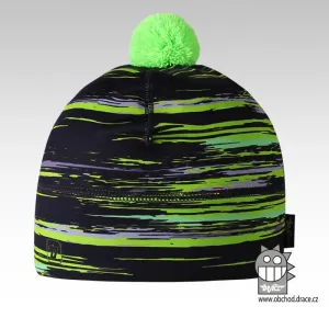Chlapecká zimní funkční čepice Dráče - Flavio 098, černá/ zelinkavá Barva: Černá, Velikost: S 50-52