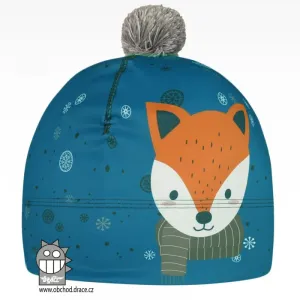 Chlapecká zimní funkční čepice Dráče - Flavio 165, modrá, liška Barva: Modrá, Velikost: L 54-56