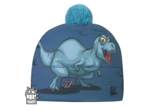 Chlapecká zimní funkční čepice Dráče - Flavio 5, Dinosaurus Barva: Modrá, Velikost: XL 56-58
