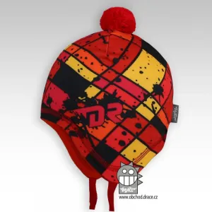 Dětská zimní funkční čepice Dráče - Polárka 02, oranžová/červená Barva: Červená, Velikost: 52-54