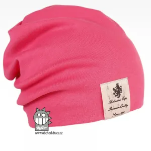 Bavlněná čepice Dráče - Pastels Double 35, růžová neon Barva: Růžová, Velikost: 50-52