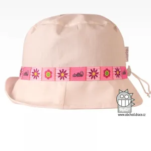 Bavlněný letní klobouk Dráče - Palermo 04, béžová, kytičky Barva: Béžová, Velikost: 46-48