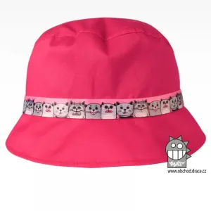 Bavlněný letní klobouk Dráče - Palermo 07, sytě růžová, kočky Barva: Růžová, Velikost: 46-48