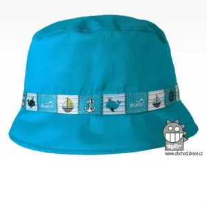 Bavlněný letní klobouk Dráče - Palermo 12, tyrkysová, lodě Barva: Tyrkysová, Velikost: 46-48