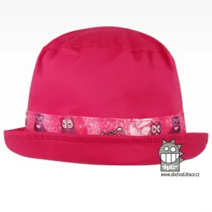 Bavlněný letní klobouk Dráče - Palermo 18, sytě růžová, sovičky Barva: Růžová, Velikost: 46-48