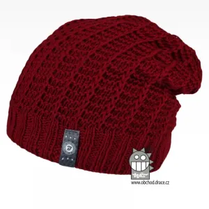 Merino pletená čepice Dráče - Harmony 21, bordo Barva: Bordo, Velikost: 52-54