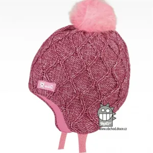 Merino pletená kojenecká čepice Dráče - Vivo 14, růžová melír Barva: Růžová, Velikost: 42-44