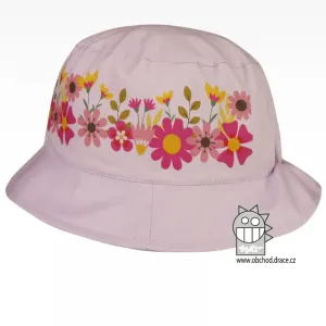 Bavlněný letní klobouk Dráče - Mallorca 20, fialková, květy Barva: Fialková, Velikost: 48-50