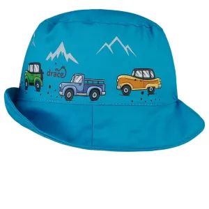 Dětský letní  bavlněný klobouk  - Mallorca - vzor 29 - tyrkysová - auta