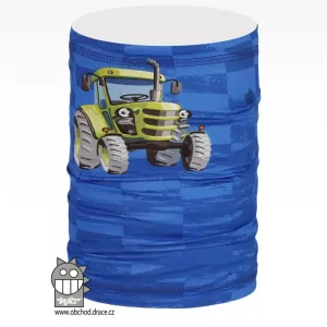 Multifunkční nákrčník Dráče - vzor 76, modrá, traktor Barva: Modrá, Velikost: S