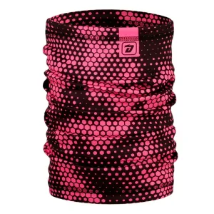 Nákrčník / multifunkční šátek - vzor 151 - černá / FLUO růžová
