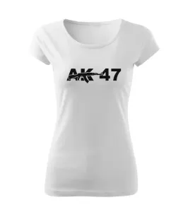 DRAGOWA dámské krátké tričko ak47, bílá 150g/m2 - 3XL