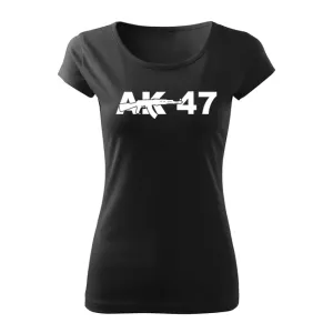 DRAGOWA dámské krátké tričko ak47, černá 150g/m2 - L