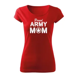 DRAGOWA dámské krátké tričko army mom, červená 150g/m2 - S #4273489