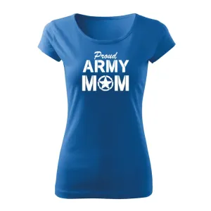 DRAGOWA dámské krátké tričko army mom, modrá 150g/m2 - XL