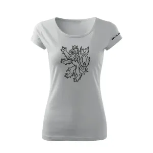 DRAGOWA dámské krátké tričko český lev, bílá 150g/m2 - L #4273511