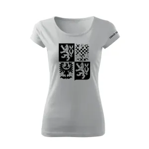 DRAGOWA dámské krátké tričko český velký znak, bílá 150g/m2 - L #4273525