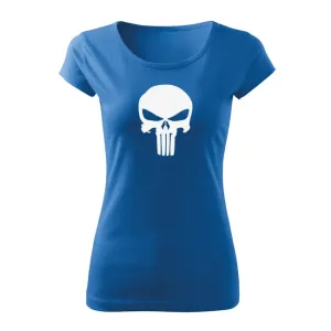 DRAGOWA dámské krátké tričko punisher, modrá 150g/m2 - XXL #4273654