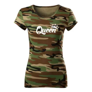 DRAGOWA dámské krátké tričko queen, maskáčová 150g/m2 - XXL