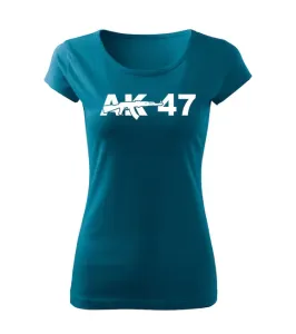 DRAGOWA dámské tričko ak47, petrol blue  150g/m2 - XXL