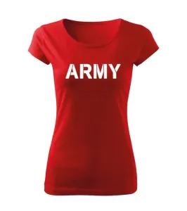 DRAGOWA dámské tričko army, červená 150g/m2 - XXL