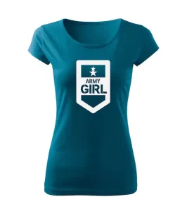 DRAGOWA dámské tričko army girl, petrol blue  150g/m2 - XXL