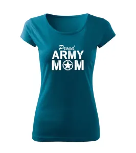 DRAGOWA dámské tričko army mom, petrol blue  150g/m2 - M
