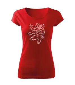 DRAGOWA dámské tričko český lev,  červená 150g/m2 - XXL