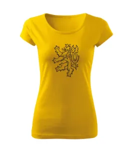 DRAGOWA dámské tričko český lev, žlutá  150g/m2 - S